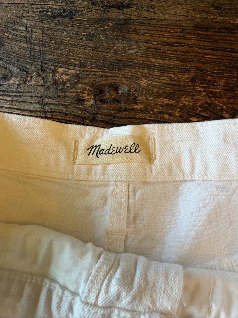 Madewell White Raw-Hem Denim Shorts - Picture 3 of 5